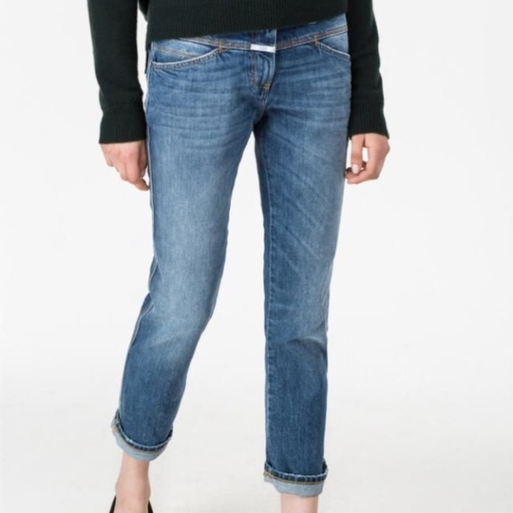 Closed Pedal Position Stretch Jeans Medium Wash Mid Rise Slim EUR Size 40 US 24 - Picture 1 of 5